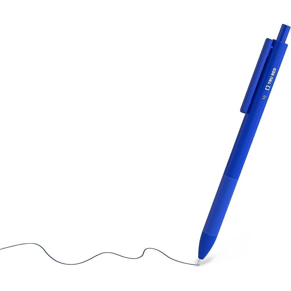 Lot of 60 TRU RED Blue Ink Pens – Medium Point 1.0mm – Retractable Comfort‎ Grip